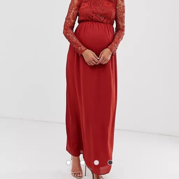 ASOS Maternity Dress long sleeve lace top size 10 - Picture 1 of 10